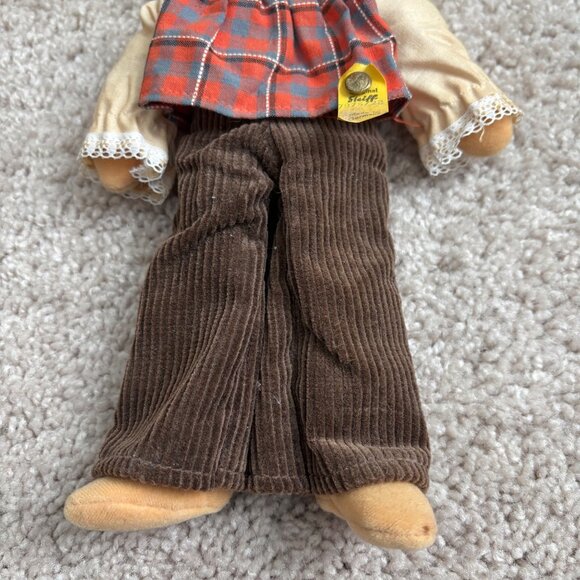 Vintage Steiff 7875728 12” Thin Cloth Doll With Brown Corduroy Pants & Hat - Picture 4 of 11